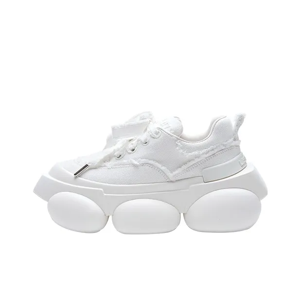 LAST LAZY Wheel Shoes Anti-Slip And Wear-Resistant Platform Shoes Women's White