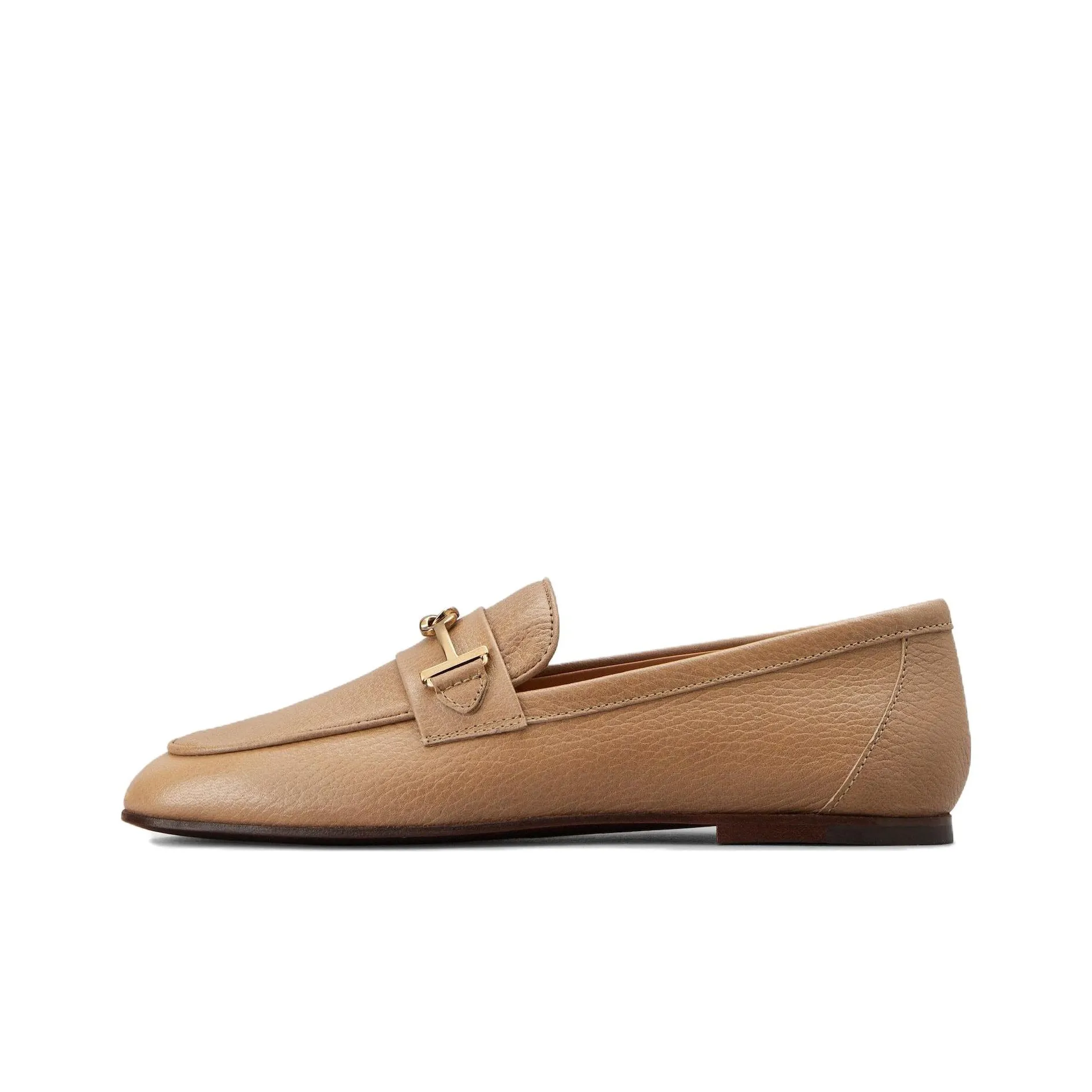 TOD'S Logo Plaque Almond Toe Loafers Women's