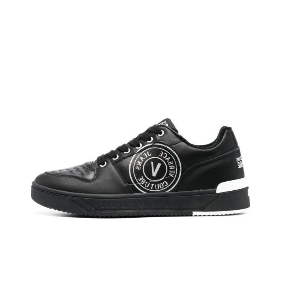 VERSACE JEANS Couture Starlight Logo-print Leather Sneakers