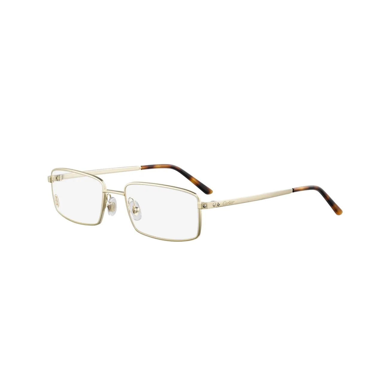 CARTIER Metal Irregular Shape Eyeglass Frames Men's Gold