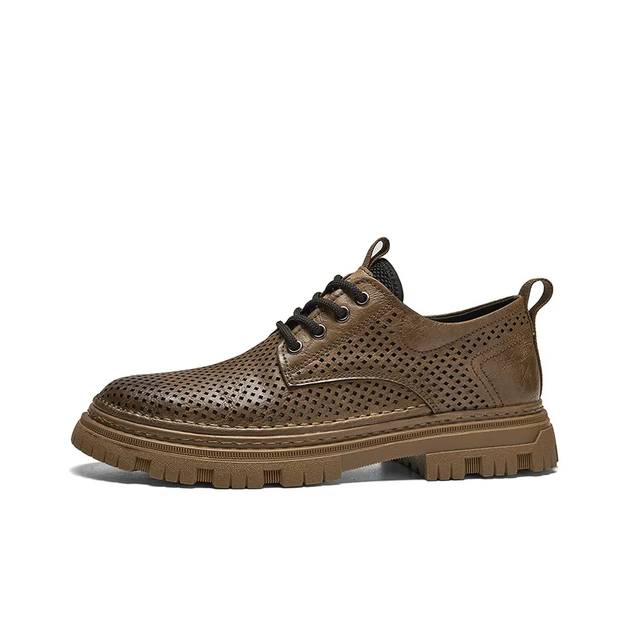 G.N.SHIJIA Men's Casual Shoes Men's Low Top Black/Brown