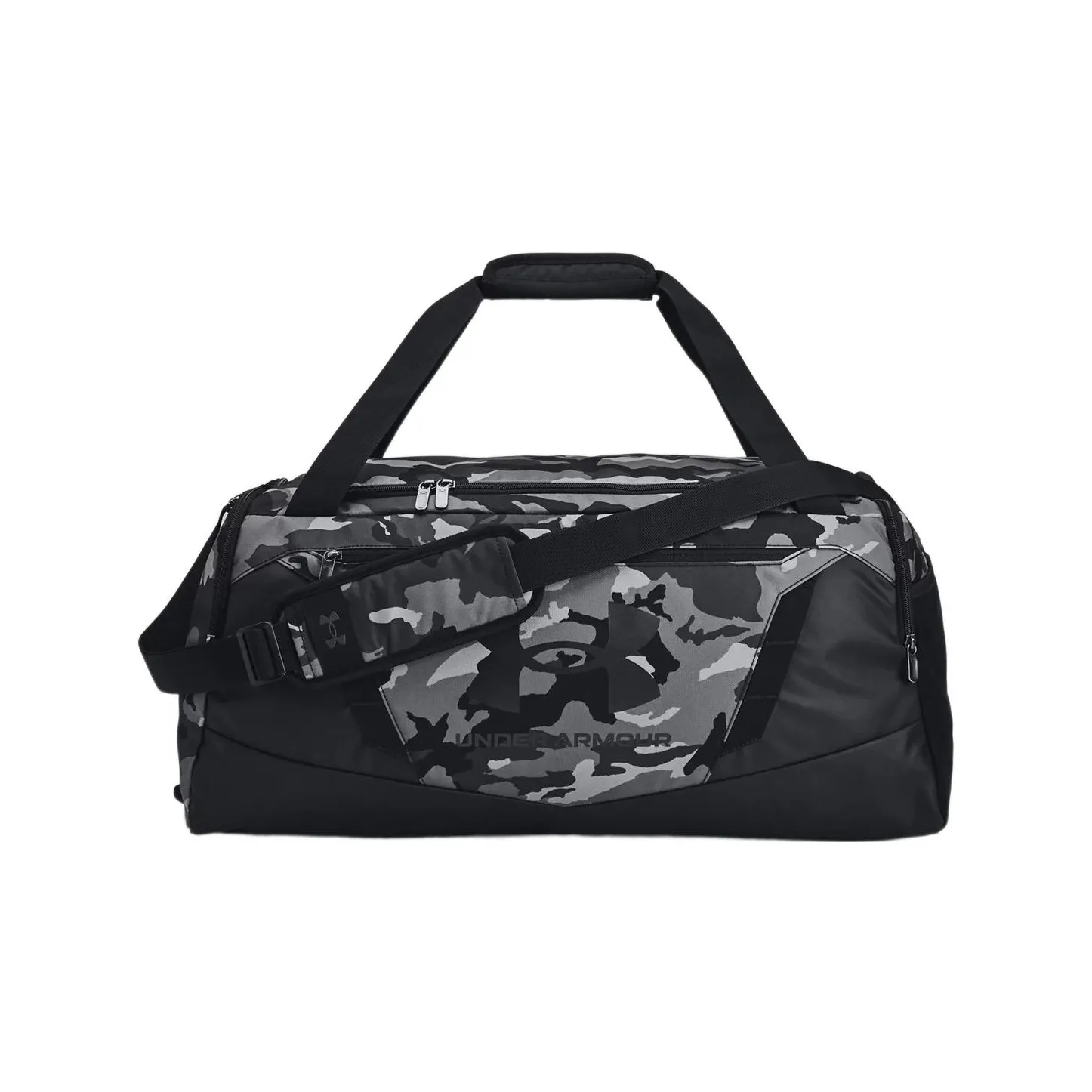 Under Armour Polyester Shoulder Bag Crossbody Bag Handbag Travel Bag Medium Size Unisex Black Camouflage
