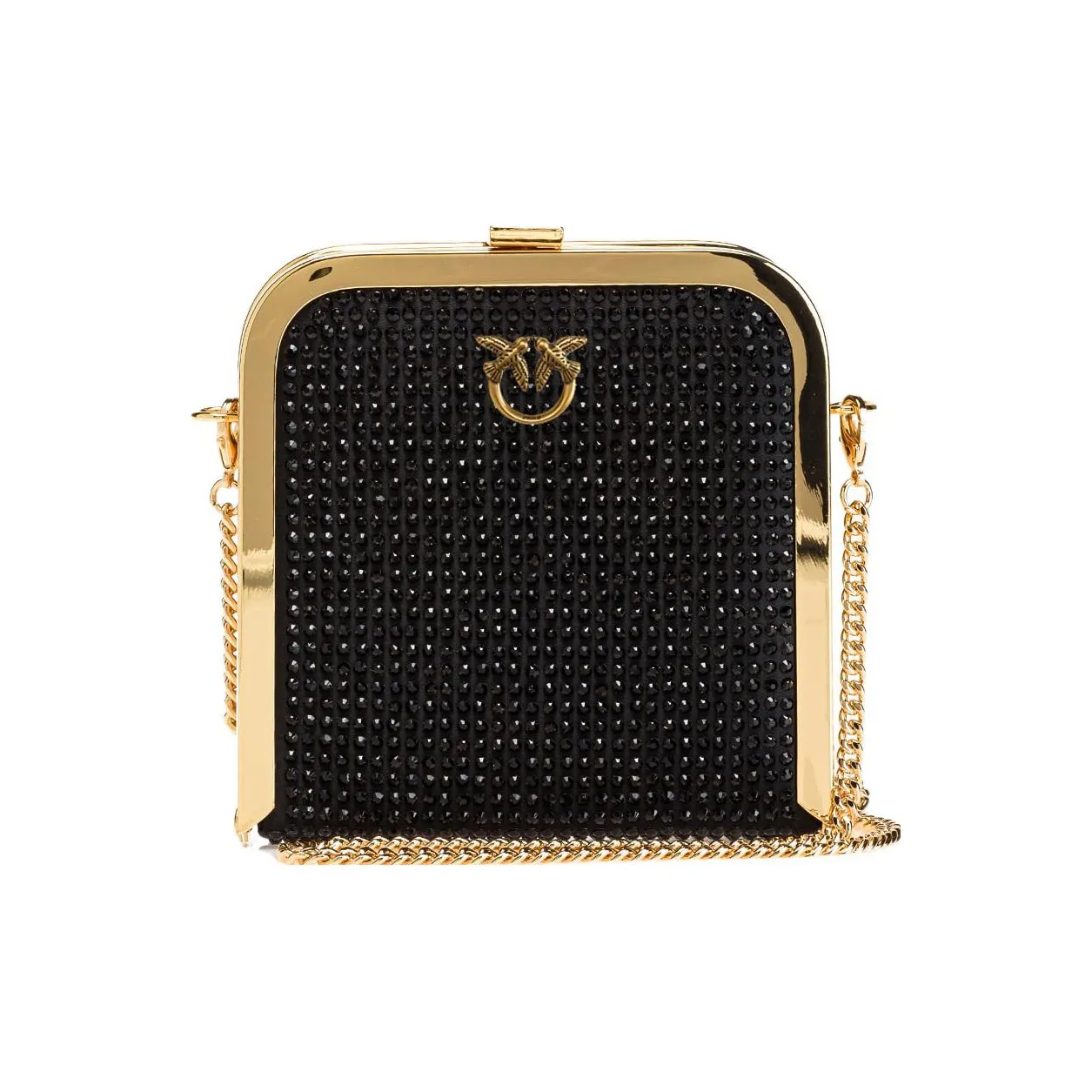 PINKO Polyester Clutches Crossbody Bag Shoulder Bag Mini Women's Black