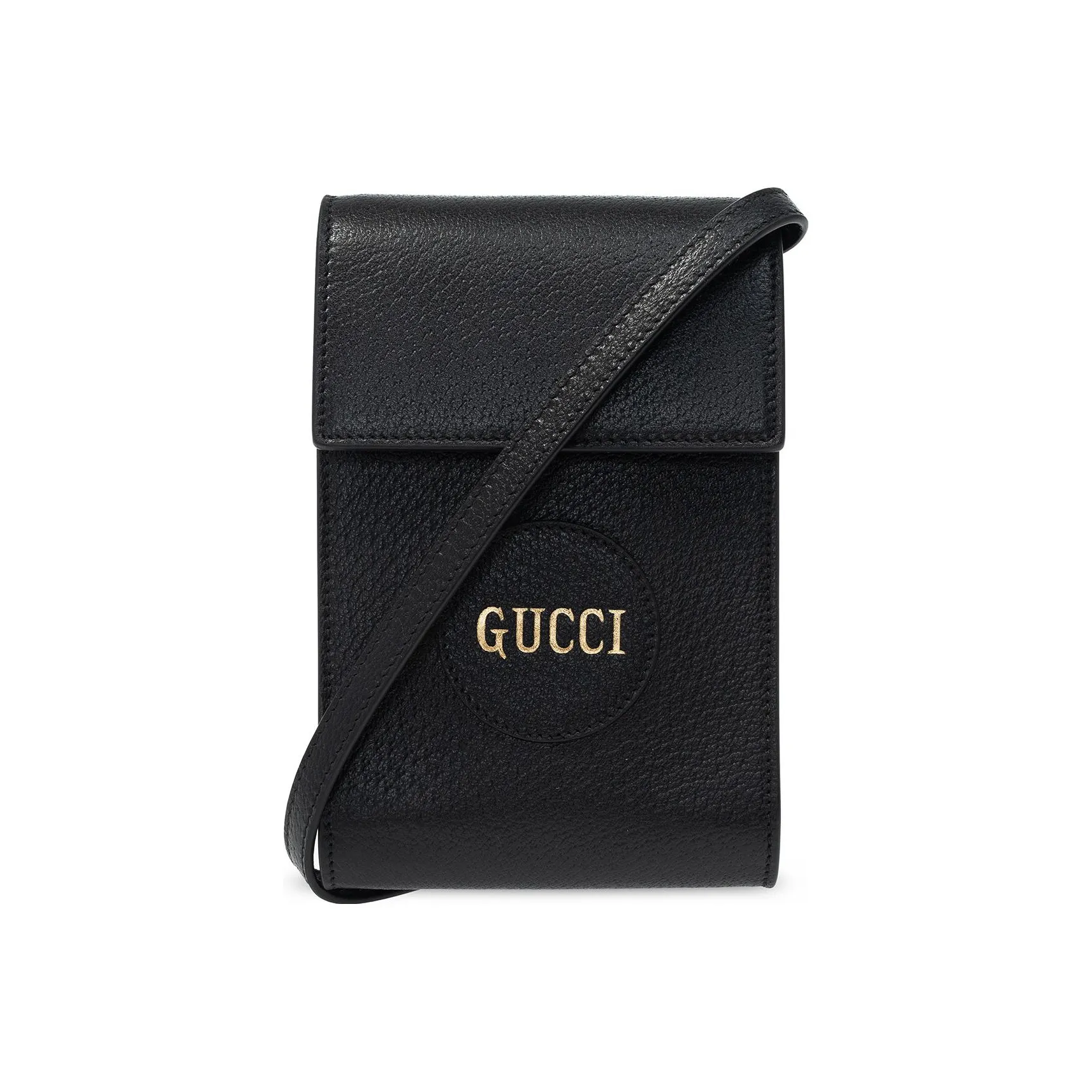 GUCCI Leather Crossbody Bag Shoulder Bag Men's Black