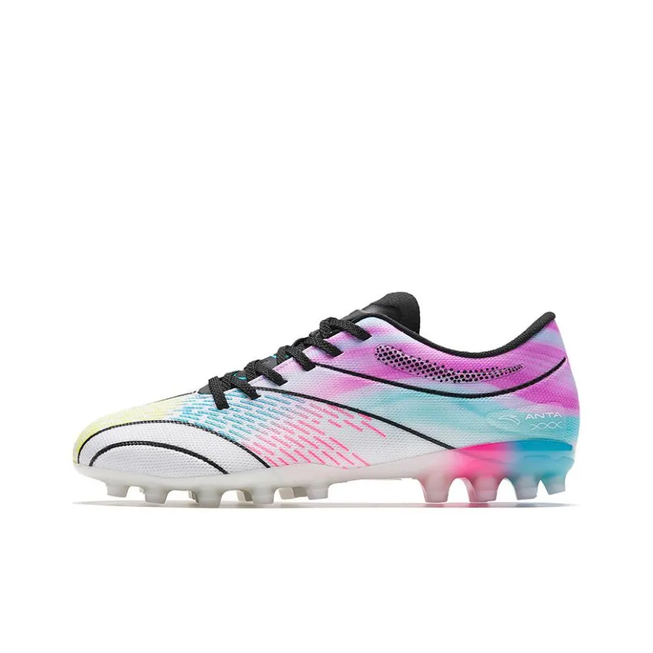 Anta MG Multi Ground Soft Ground, Artificial Ground, Natural Ground Abrasion Resistant Soccer Shoes Men's White Purple
