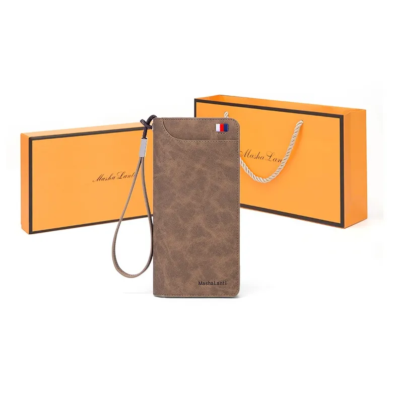 MashaLanti Микрофибра Синтетическая Кожа Держатель для Карт и Кошелек Мужской Кофейный