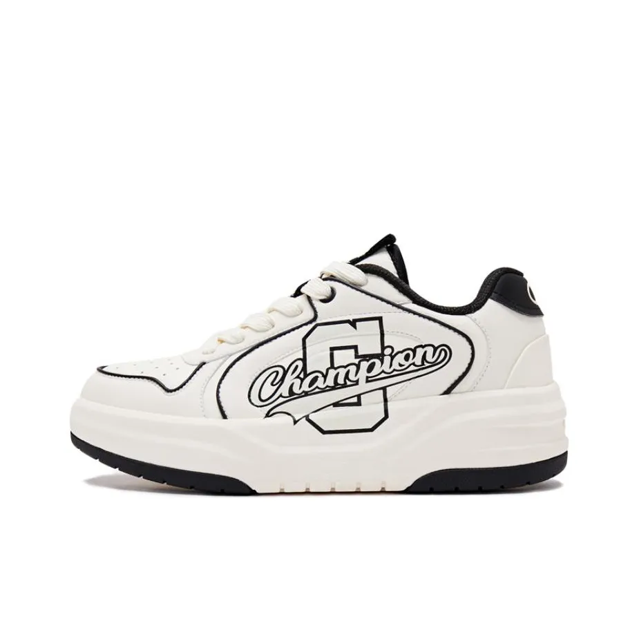Champion Varsity 1 Team Обувь Низкий Топ Скейтборд Кроссовки Мужские Бежевый Белый Черный