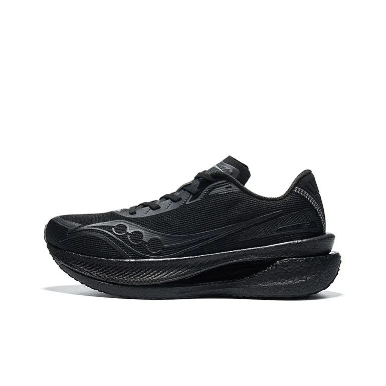 Saucony IDLING Cruise Anti Slip Wear Resistant Low Top Training Running Shoes Unisex Black