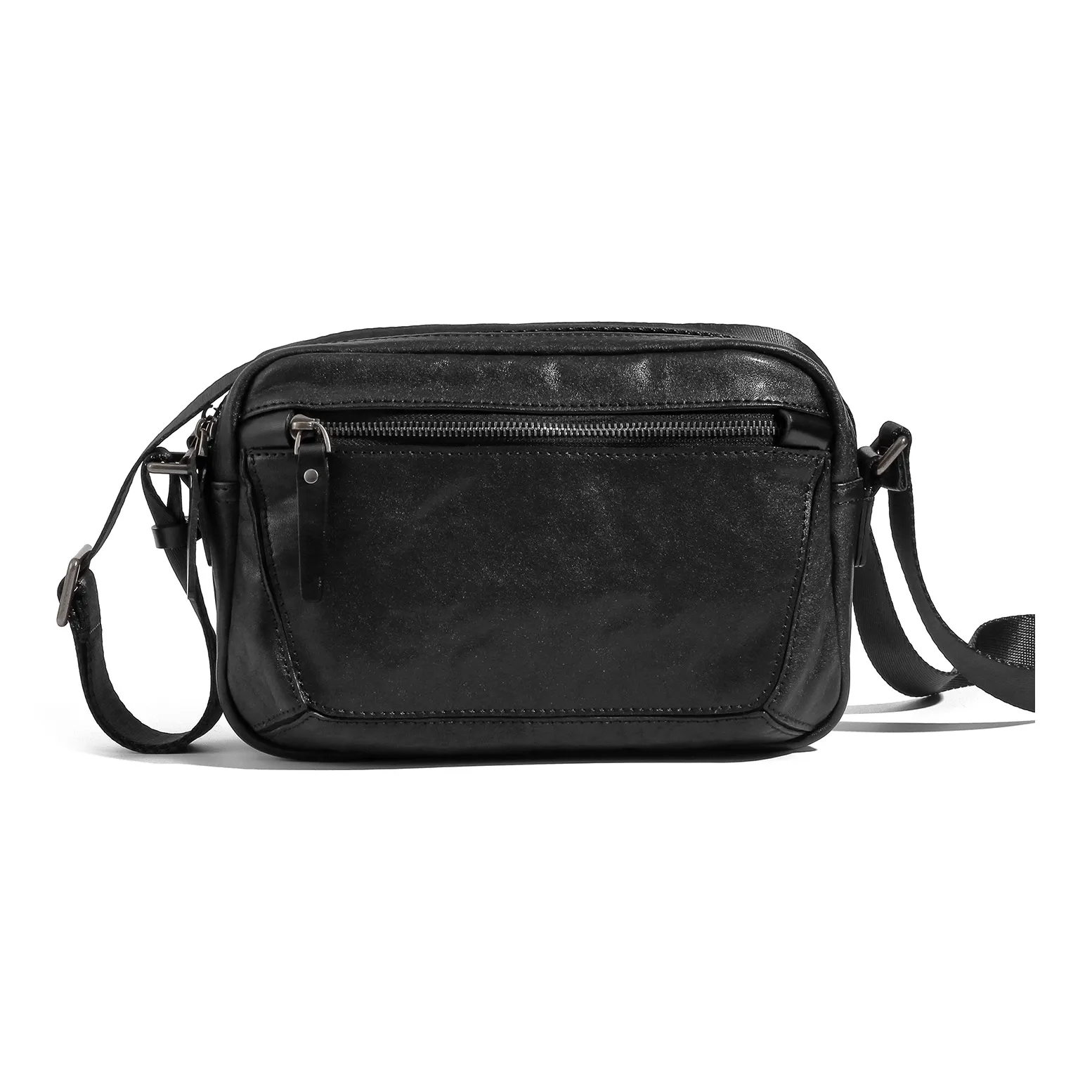 Ace Paul Top Коровья кожа Натуральная кожа Маленькая квадратная сумка Сумка через плечо Средняя Мужская Черная