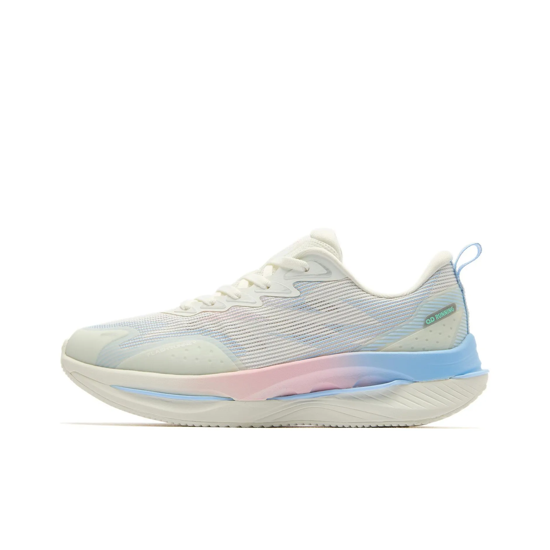 QIAODAN No Fear Cushioning Support Balance Rebound Low Top Running Shoes Women's White Blue