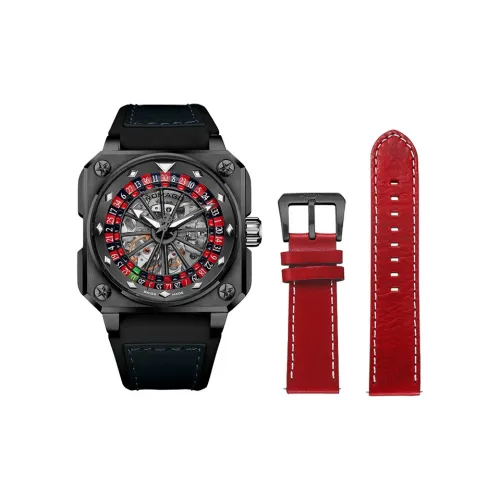ROMAGO Автоматический Механический Movement Мужские Часы Roulette Collection 46,5mm*46,5mm*16,5mm Черные