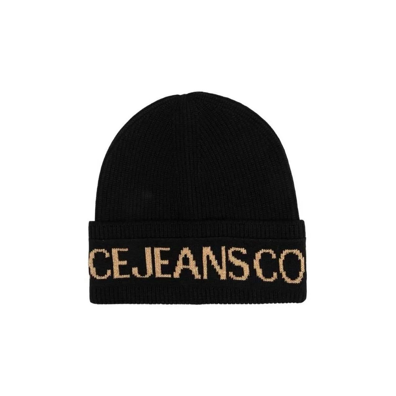 VERSACE JEANS COUTURE Logo-intarsia Knitted Beanie