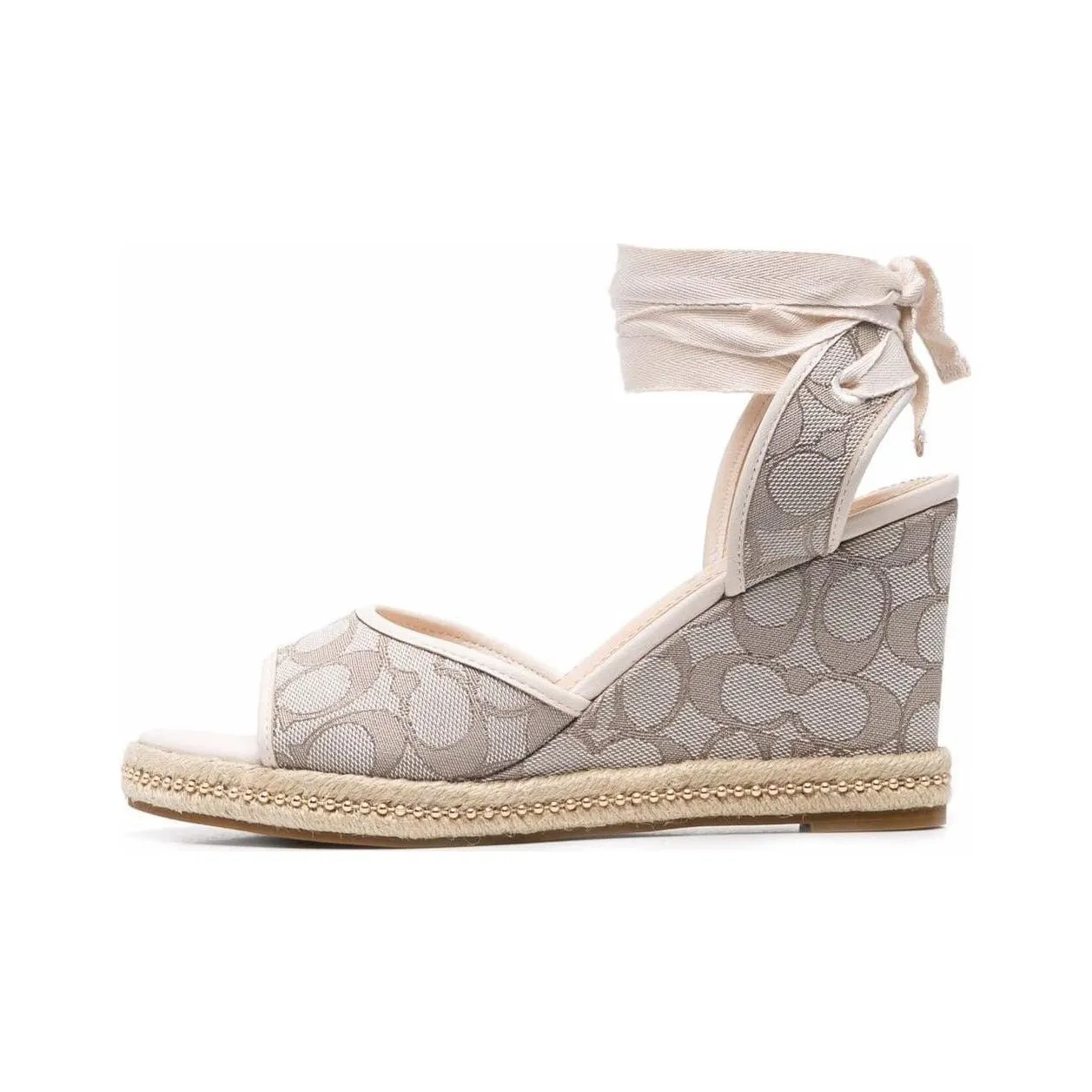 coach Multi Monogram-jacquard Wedge Sandals