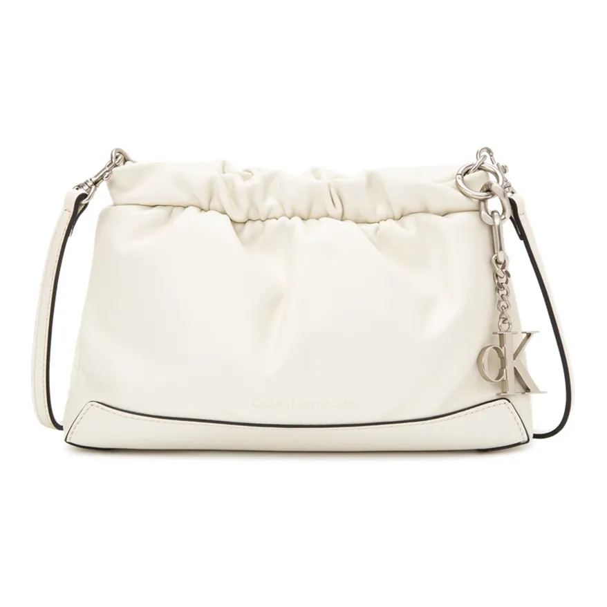 CK/Calvin Klein Sheepskin Shoulder Bag, Crossbody Bag Women's White