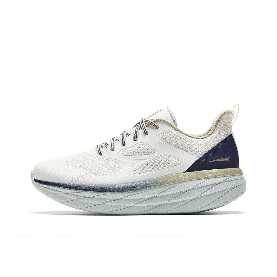 Sprandi Cushioning, Slip Resistant, Breathable, Height Increasing Low top Running Shoes Men's White Blue