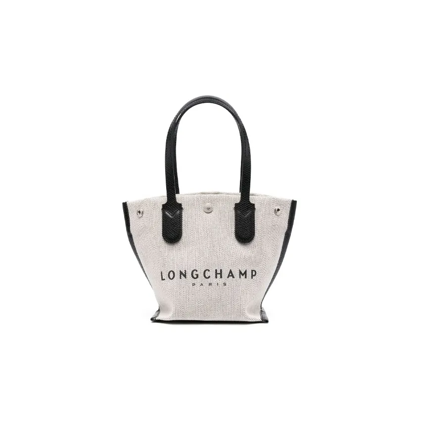 LONGCHAMP Canvas With Calfskin Canvas Bag, Tote Bag, Shopping Bag, Handbag Regular Women's Beige