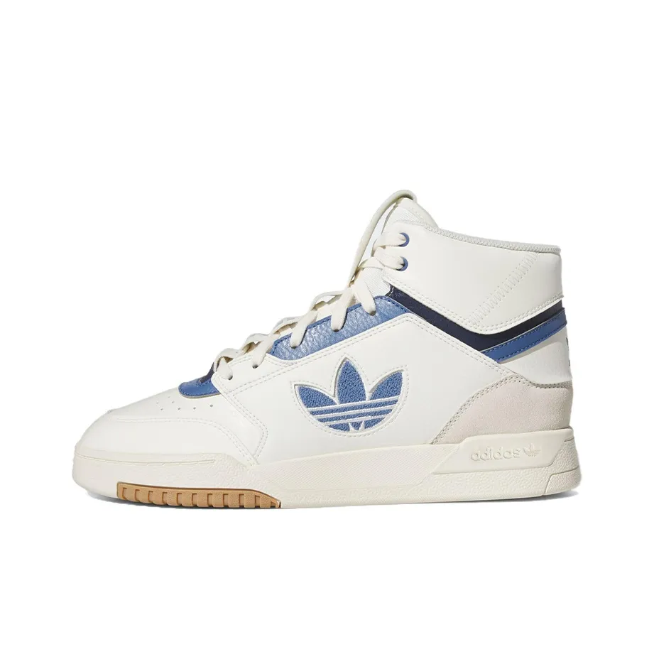 Adidas Originals Drop Step Series Slip-Resistant High Top Skateboard Shoes Unisex White Blue