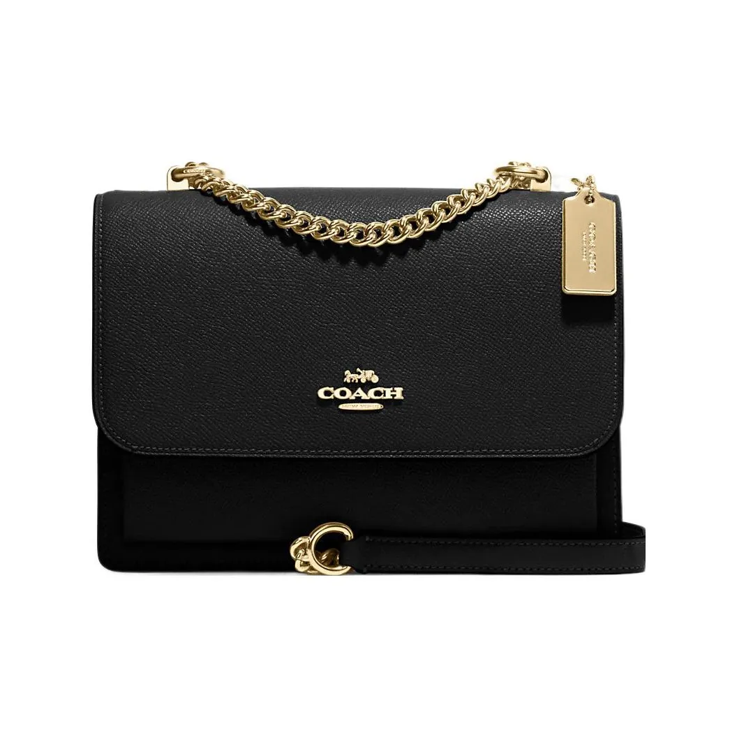 COACH Klare Cross Stitch Leather Envelope Bag Shoulder Bag Crossbody Bag Regular Women's Black