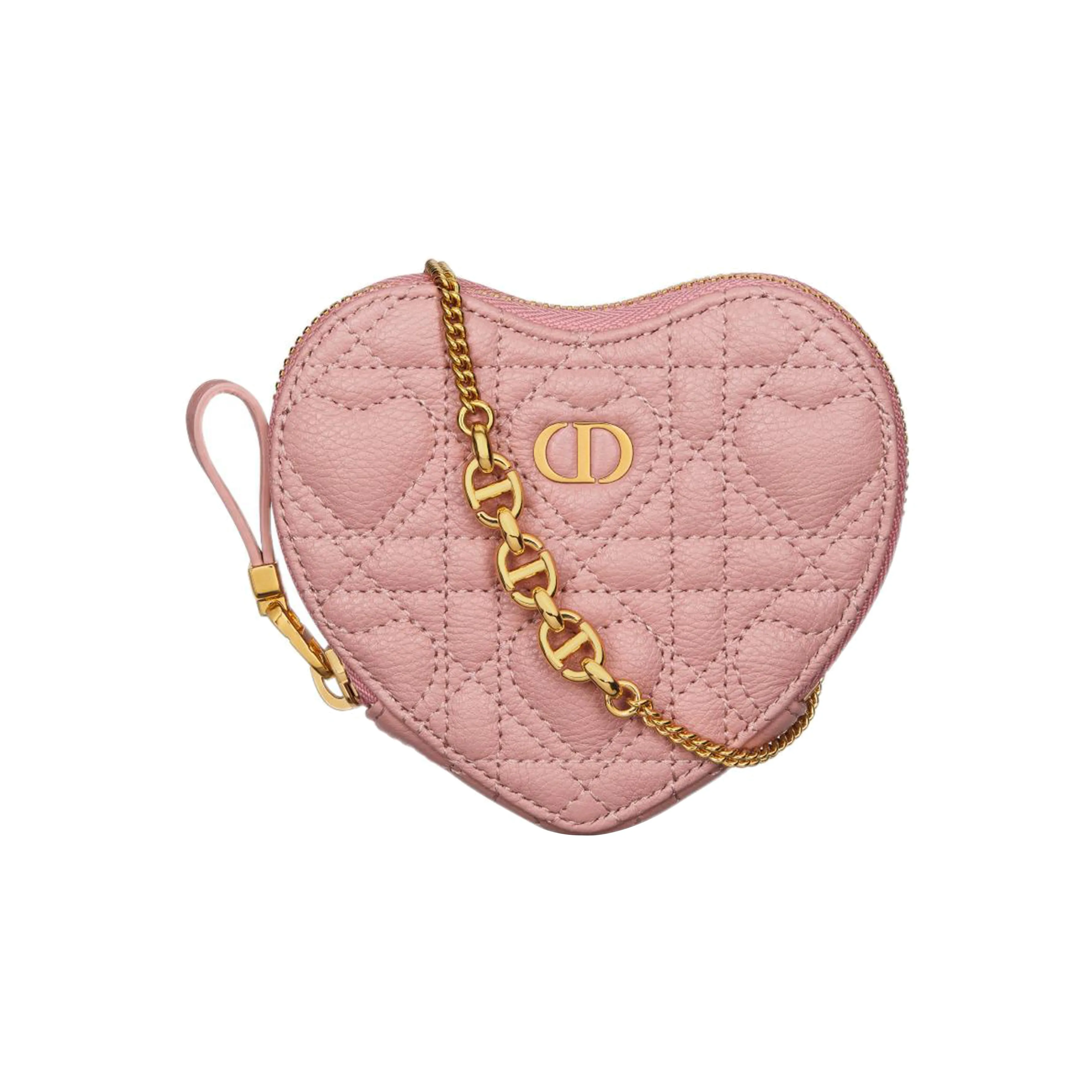DIOR Caro Calfskin Handheld Shoulder Bag, Crossbody Bag Regular Women's Vintage Pink