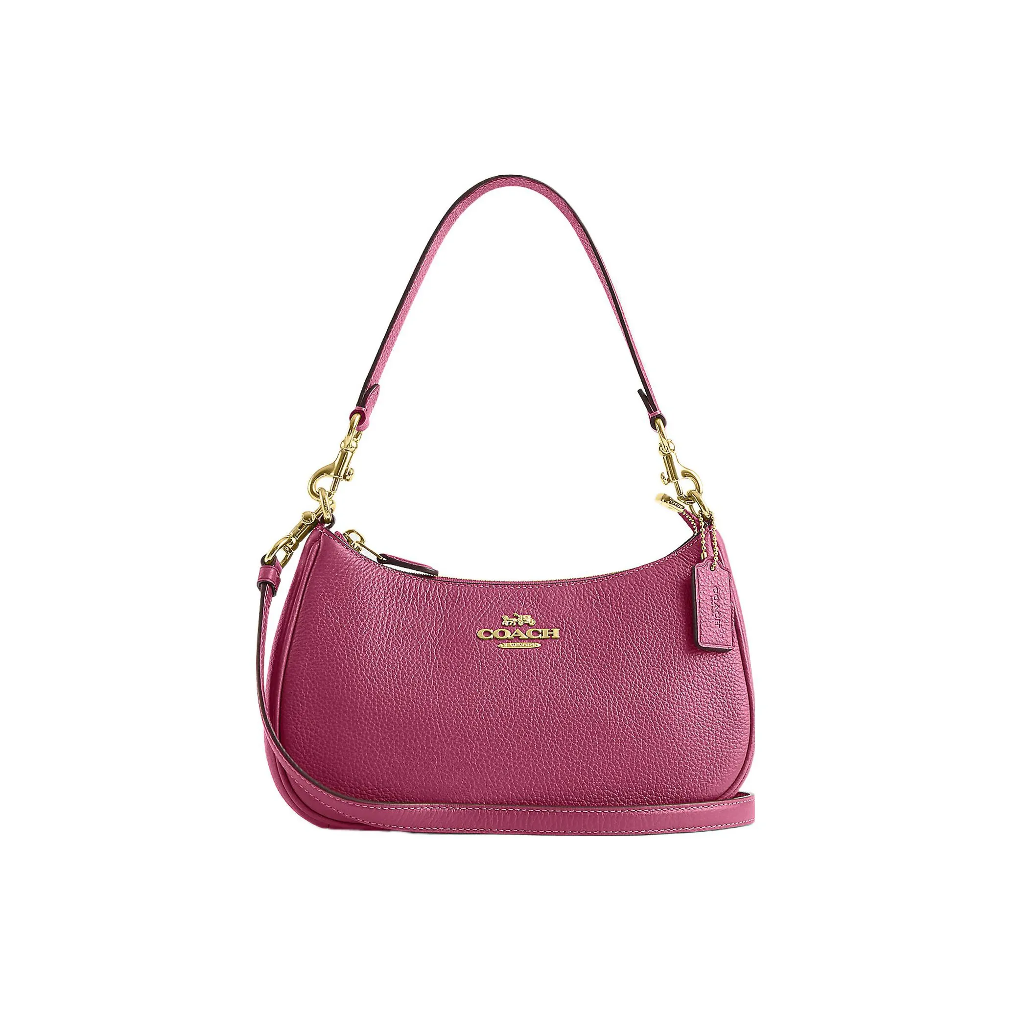 COACH Teri Leather Shoulder Bag Handbag Shoulder Bag Women's Raspberry