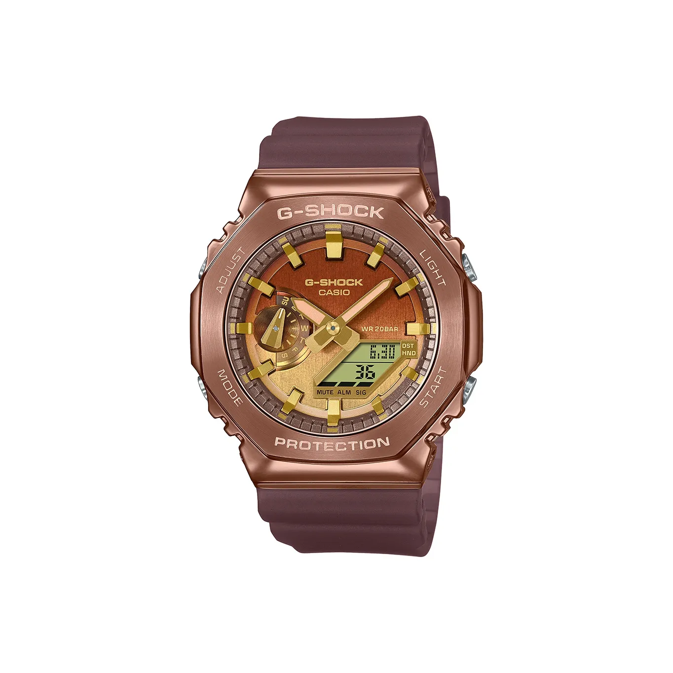 CASIO Кварцевый механизм Смольный ремешок Часы унисекс Фиолетовый циферблат