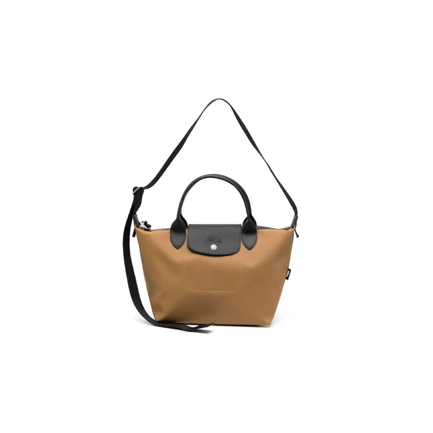 LONGCHAMP Le Pliage Energy Calfskin Dumpling Bag, Shoulder Bag, Crossbody Bag, Handbag Trumpets Women's Caramel Brown