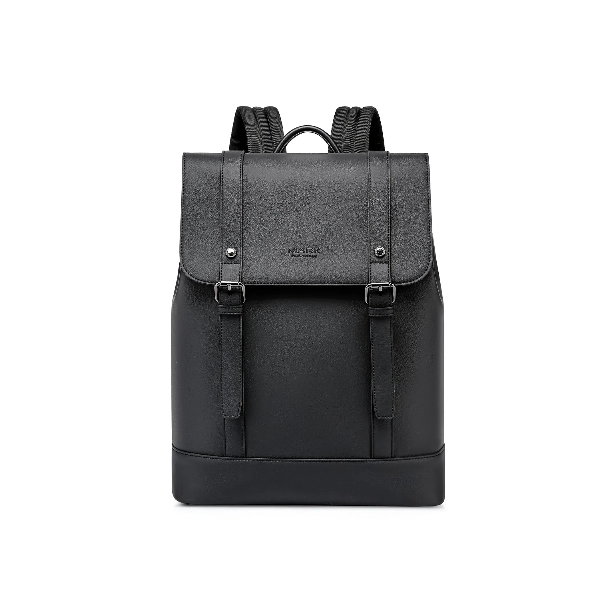 FAIRWHALE PU Backpack Medium Size Unisex Black/Lead Gray