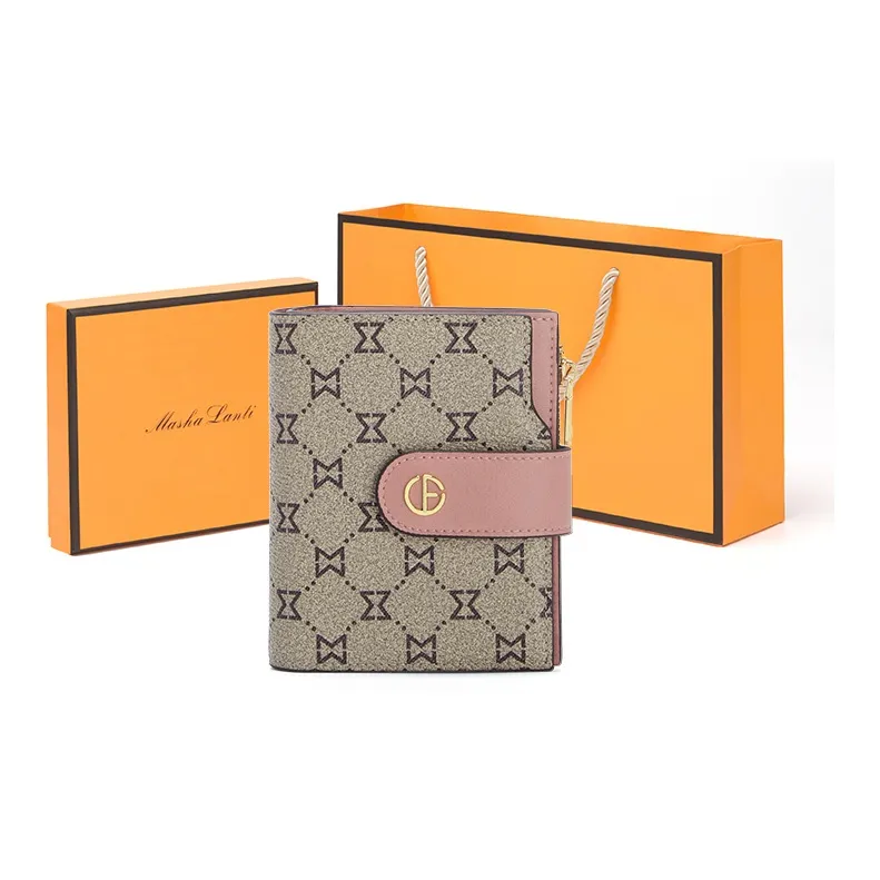 MashaLanti ПВХ Монетница Кошелек Маленький Женский Кофейный