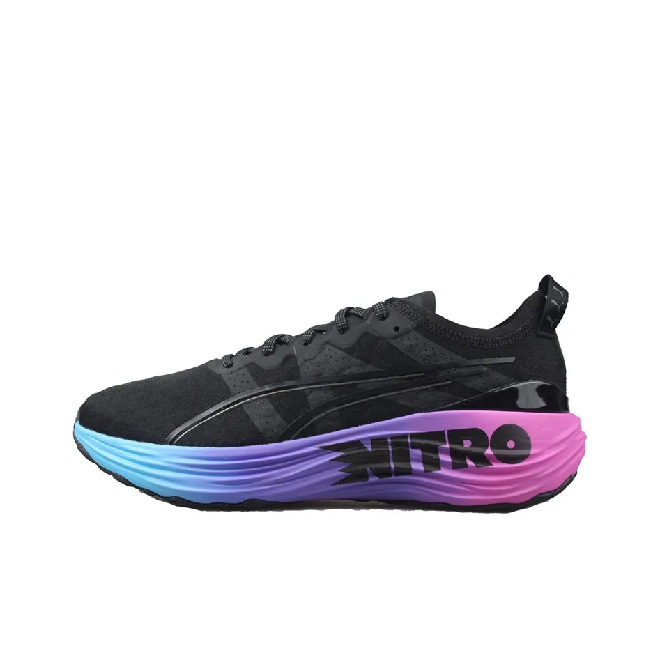 PUMA ForeverRUN Nitro Амортизация Поддержка Низкий Топ Тренировочные Беговые кроссовки Мужские Черный Синий Фиолетовый