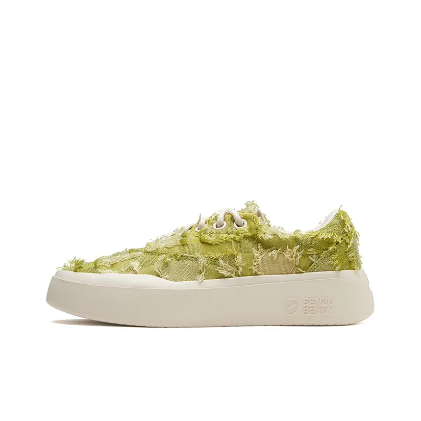 Senzubean SZB Fairy Bean Cao Fang Green Fringe Low Top Skateboard Shoes Unisex Green