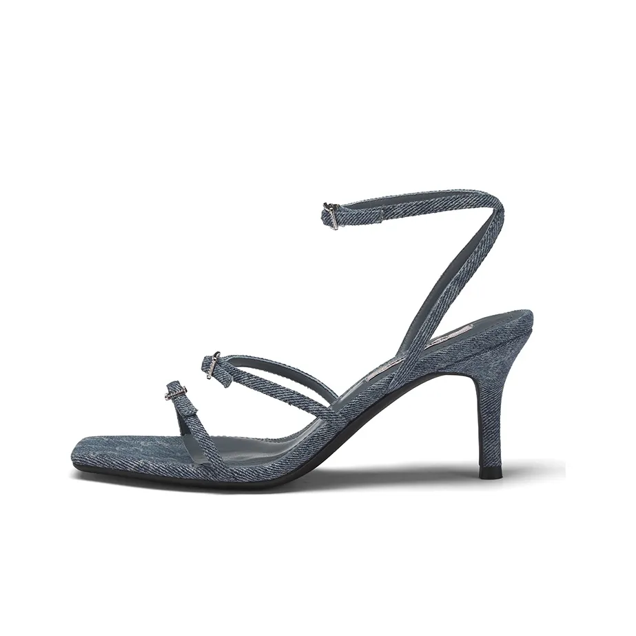 73Hours Supermodel Journal One Strap Sandals 7cm Women's Denim