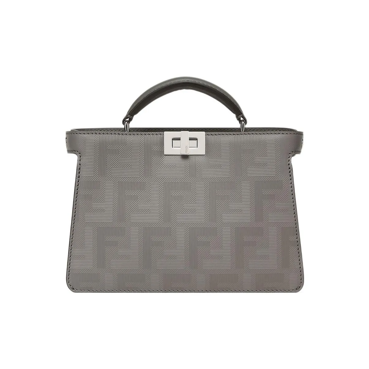 FENDI Peekaboo ISeeU Full grain Calf Leather Shoulder Bag, Crossbody Bag, Handbag Regular Men's Dove Gray