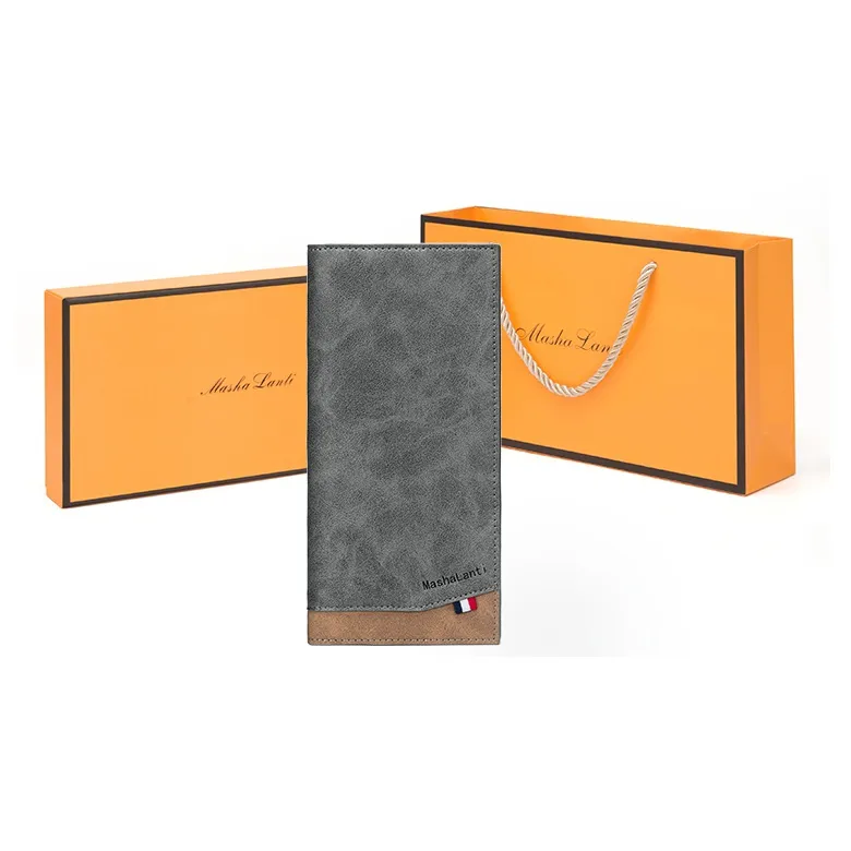 MashaLanti Синтетическая кожа Кошелек Стандартный Мужской Серый и Кофейный