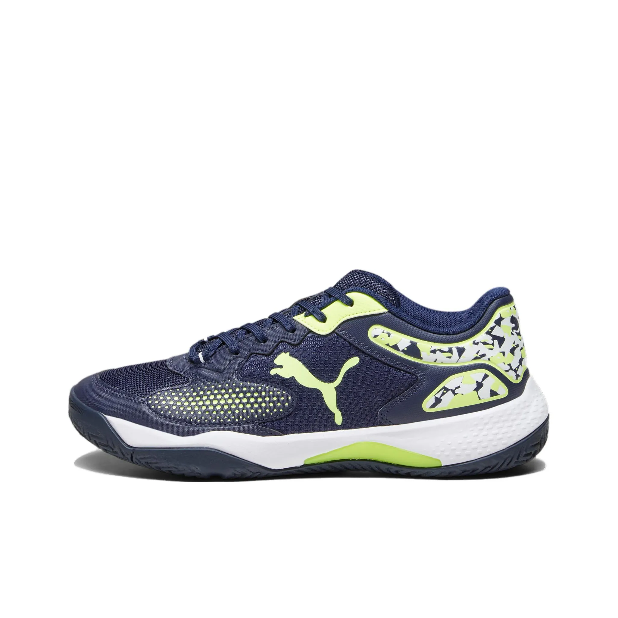 Puma Solarcourt RCT Padel 'Navy Fast Yellow Camo'