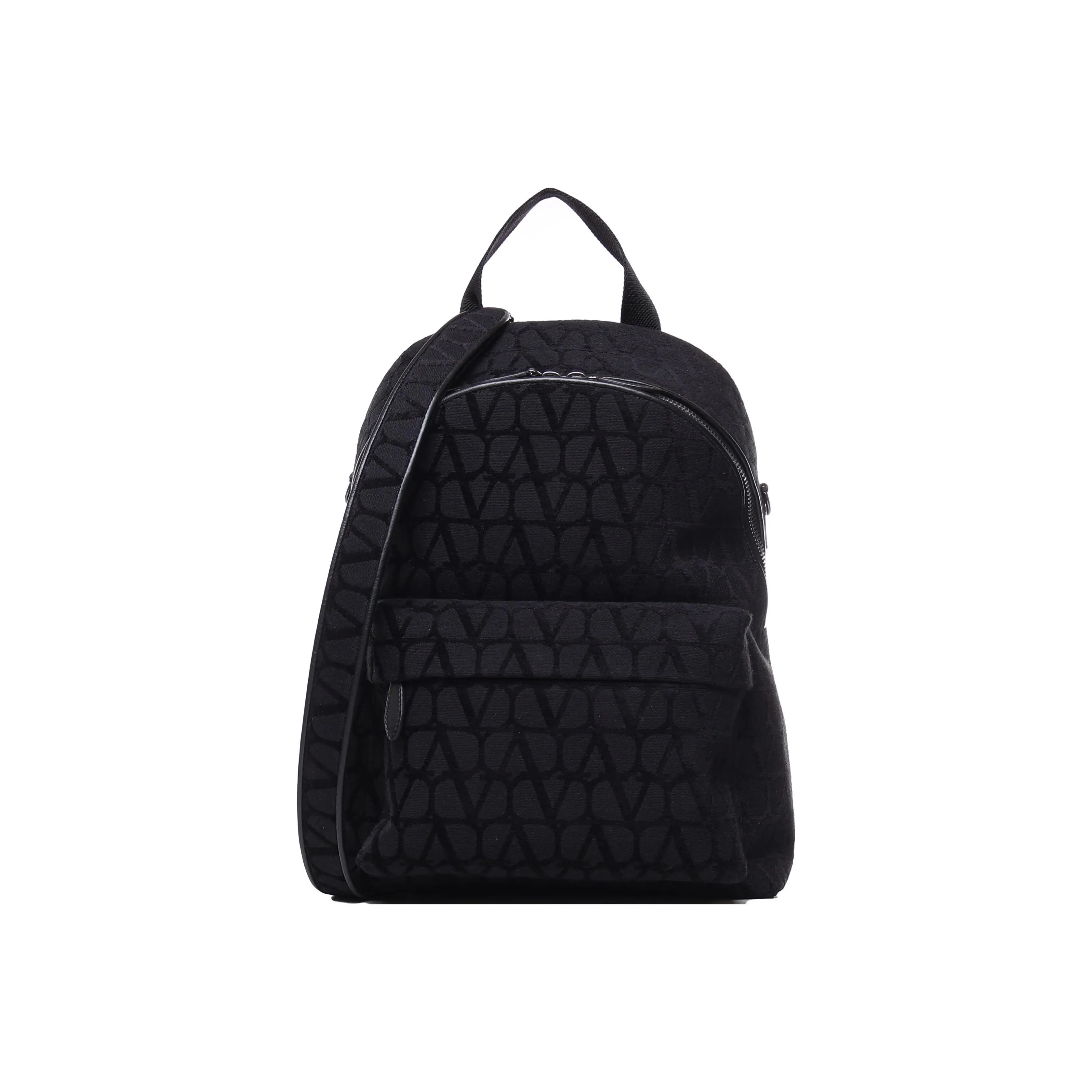 Valentino Fabric With Leather Backpack Men's Black
