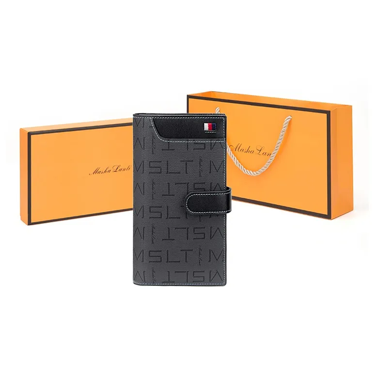 MashaLanti Synthetic Leather Business Document Bag Card Holder Wallet Regular Men's Dark Gray