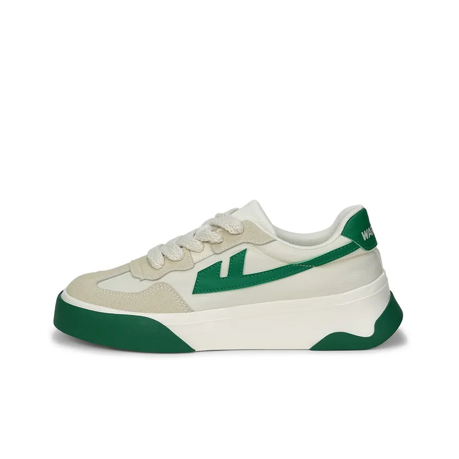 Warrior Sky Power Dopamine Dressing Little Cube Collection Low-Top Skateboard Shoes Unisex Beige Green