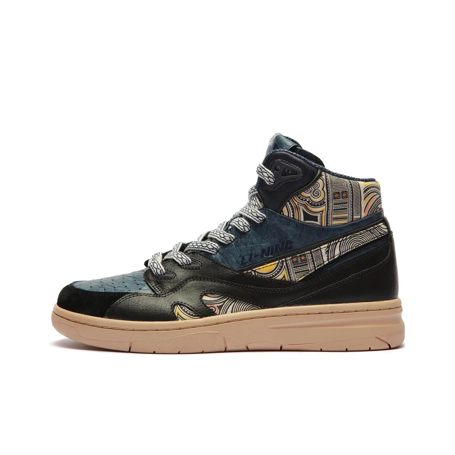 LiNing Shock Absorbers Slip-Resistant High Top Скейтборд Кроссовки Женские Синий Черный