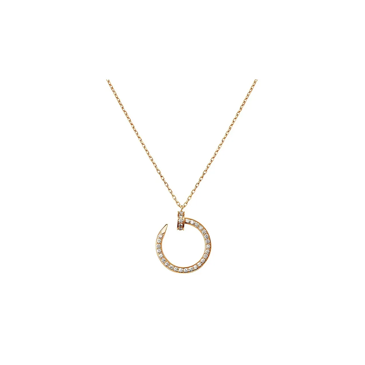 Cartier 2010s 18K Rose Gold Juste Un Clou Diamond Necklace