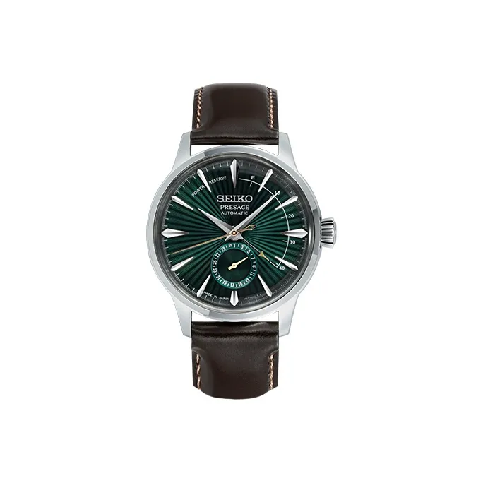 SEIKO Mechanical Movement Leather Strap Watch 40.5 Men's Watches Green Dial SSA459J1