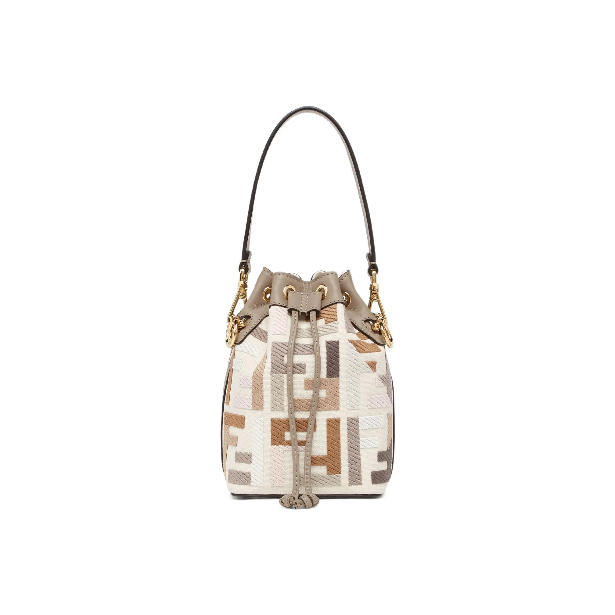 FENDI Sunshine Canvas Tote Bag Shopping Bag Shoulder Bag Crossbody Bag Handbag Mini Women's Multicolor