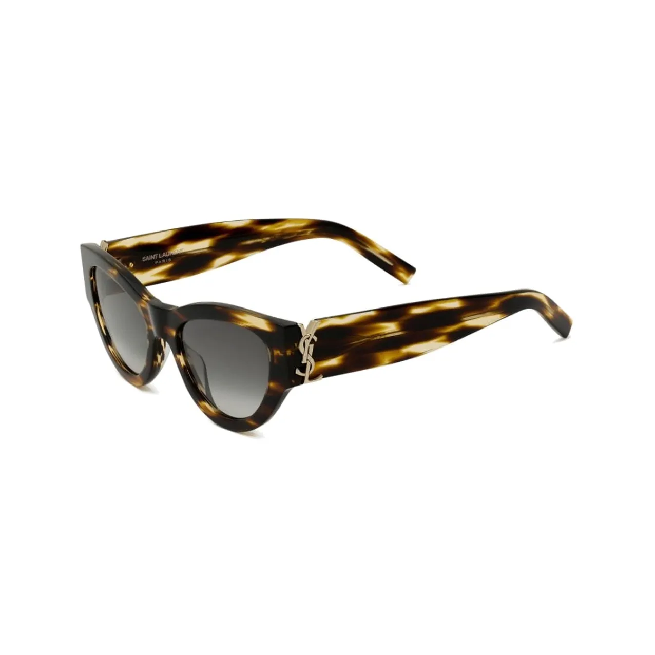 SAINT LAURENT Recycled Acetate Bio Nylon Irregular Shape Sunglasses Women's Brown