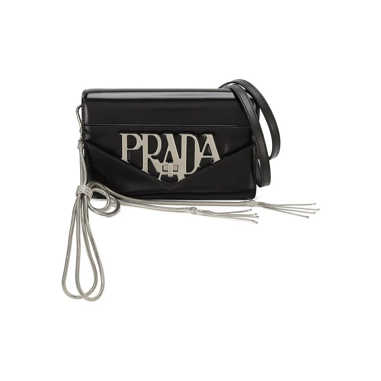 PRADA Leather Crossbody Bag, Shoulder Bag Women's Black