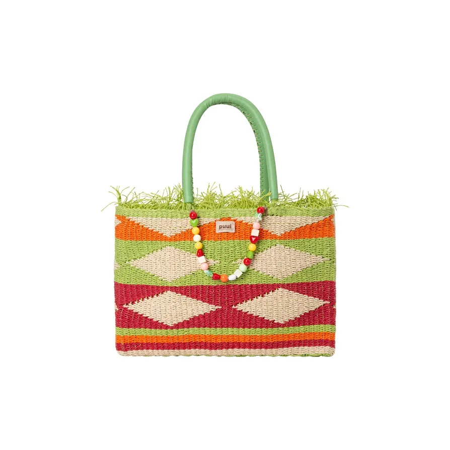 Puui Вязаная ткань Тоут Сумка Сумка для покупок Сумка Большая Женская Многоцветная