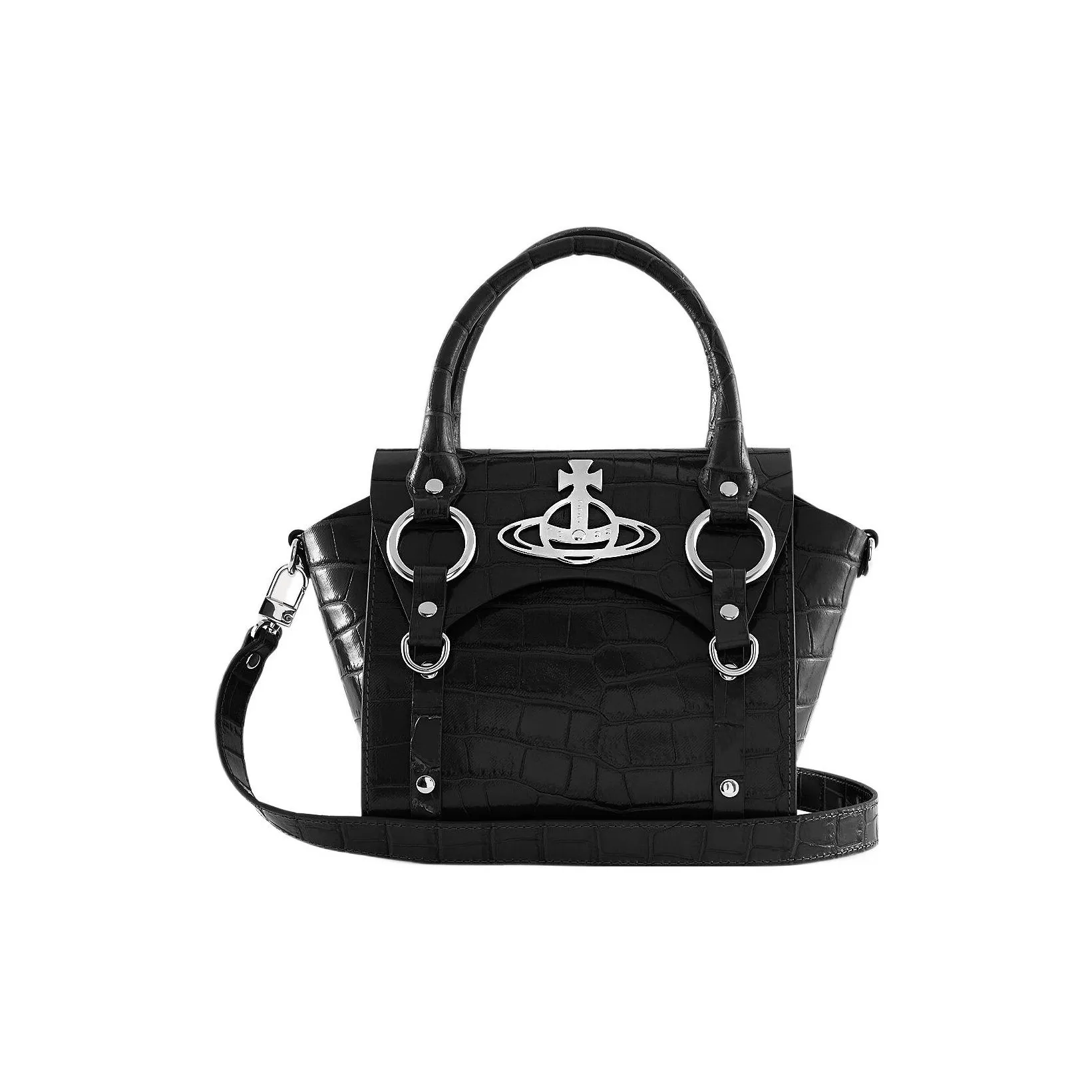 Vivienne Westwood BETTY Calfskin Shoulder Bag Crossbody Bag Handbag Small Size Women's Black