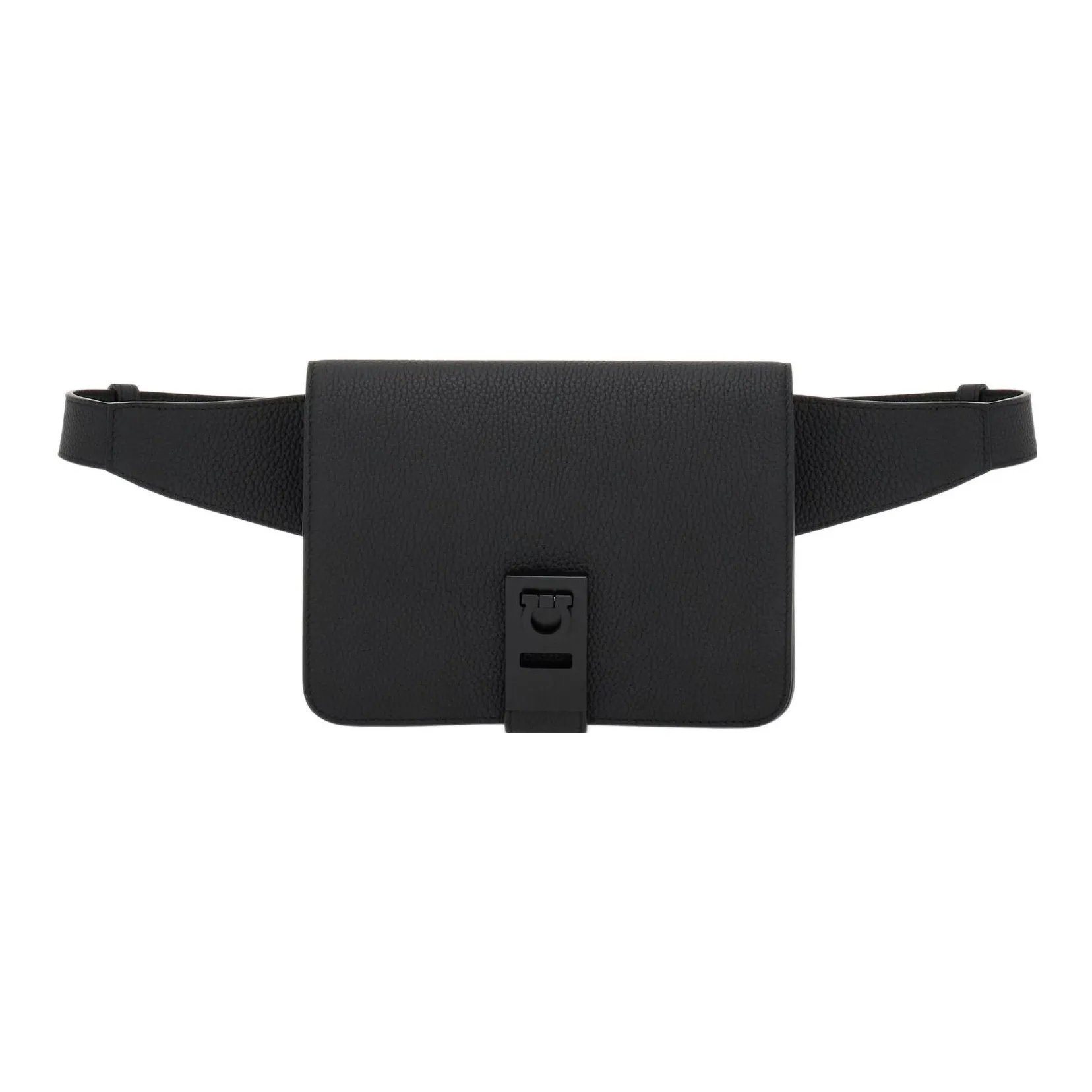 FERRAGAMO Calfskin One Shoulder Crossbody Fanny Pack Regular Men's Black