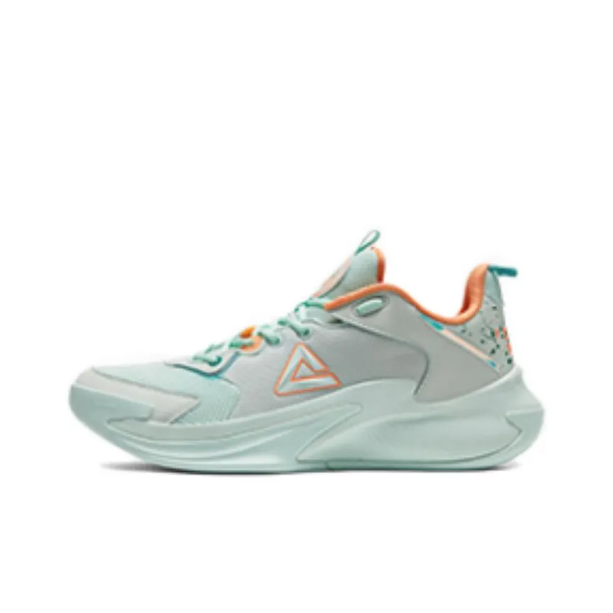 PEAK Anti Slip Wear Resistant Low Top Basketball Shoes Men's Pink Green