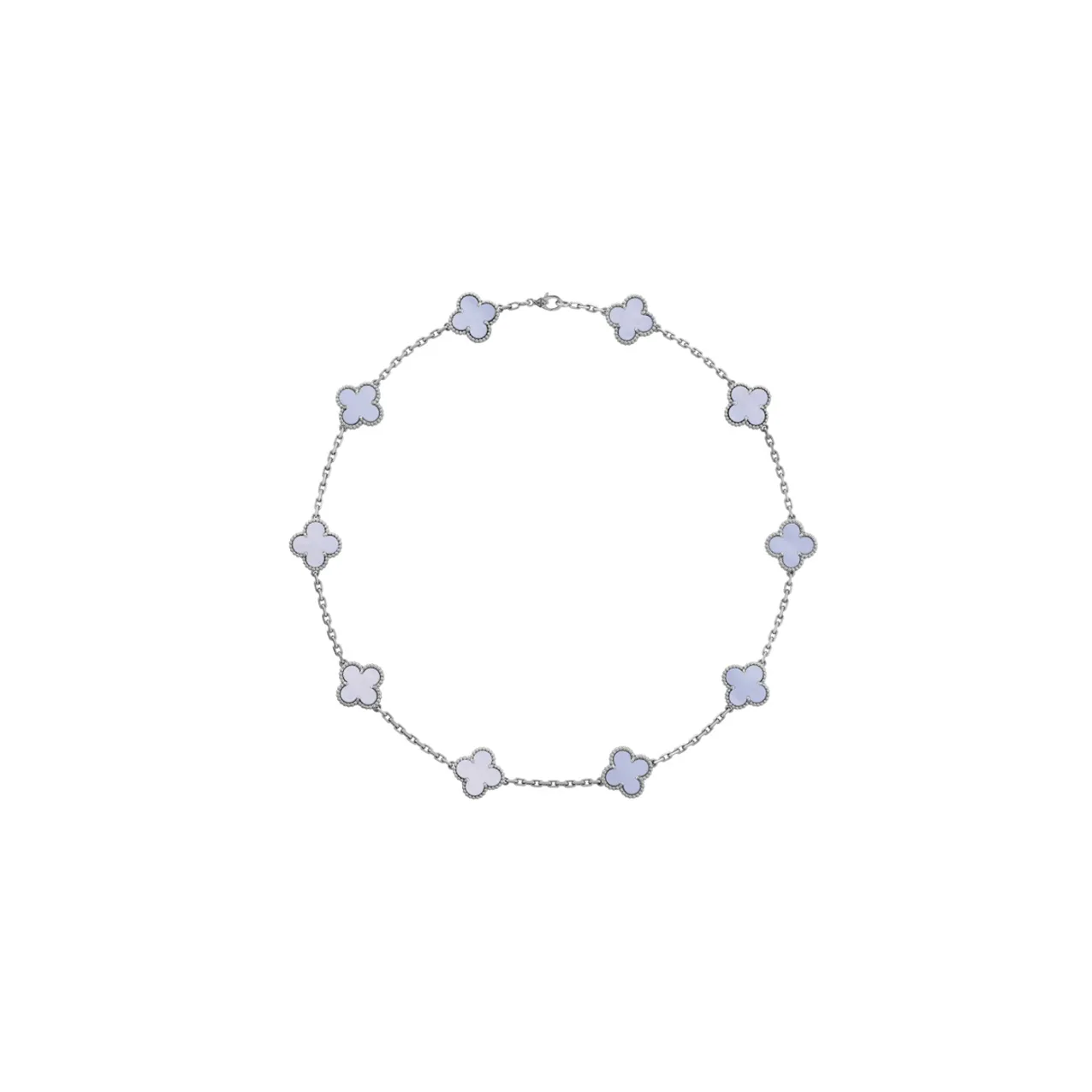 Van Cleef & Arpels White Karat Gold, Chalcedony Necklaces Women's