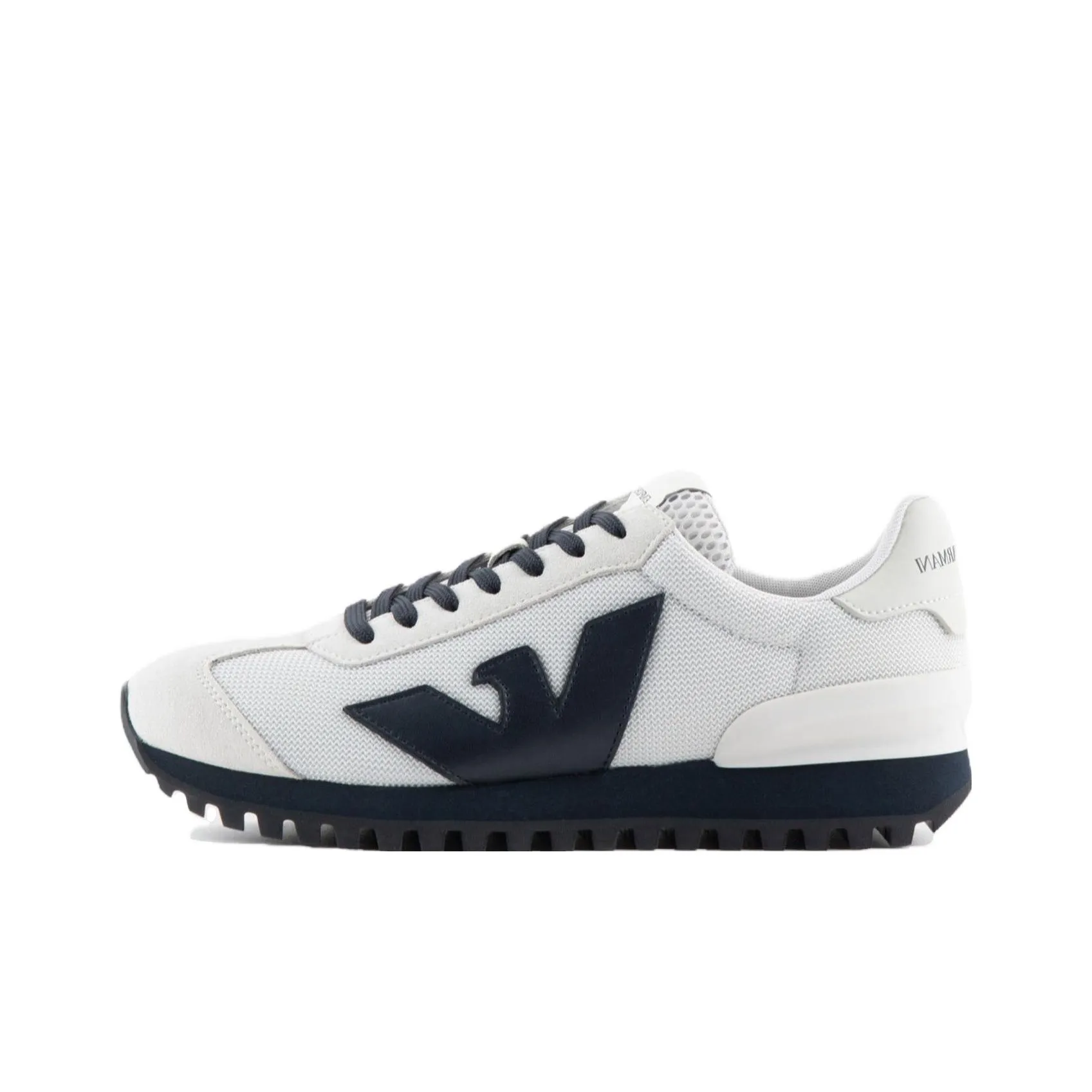 EMPORIO ARMANI Low Top Casual Shoes Men's White Marine Blue
