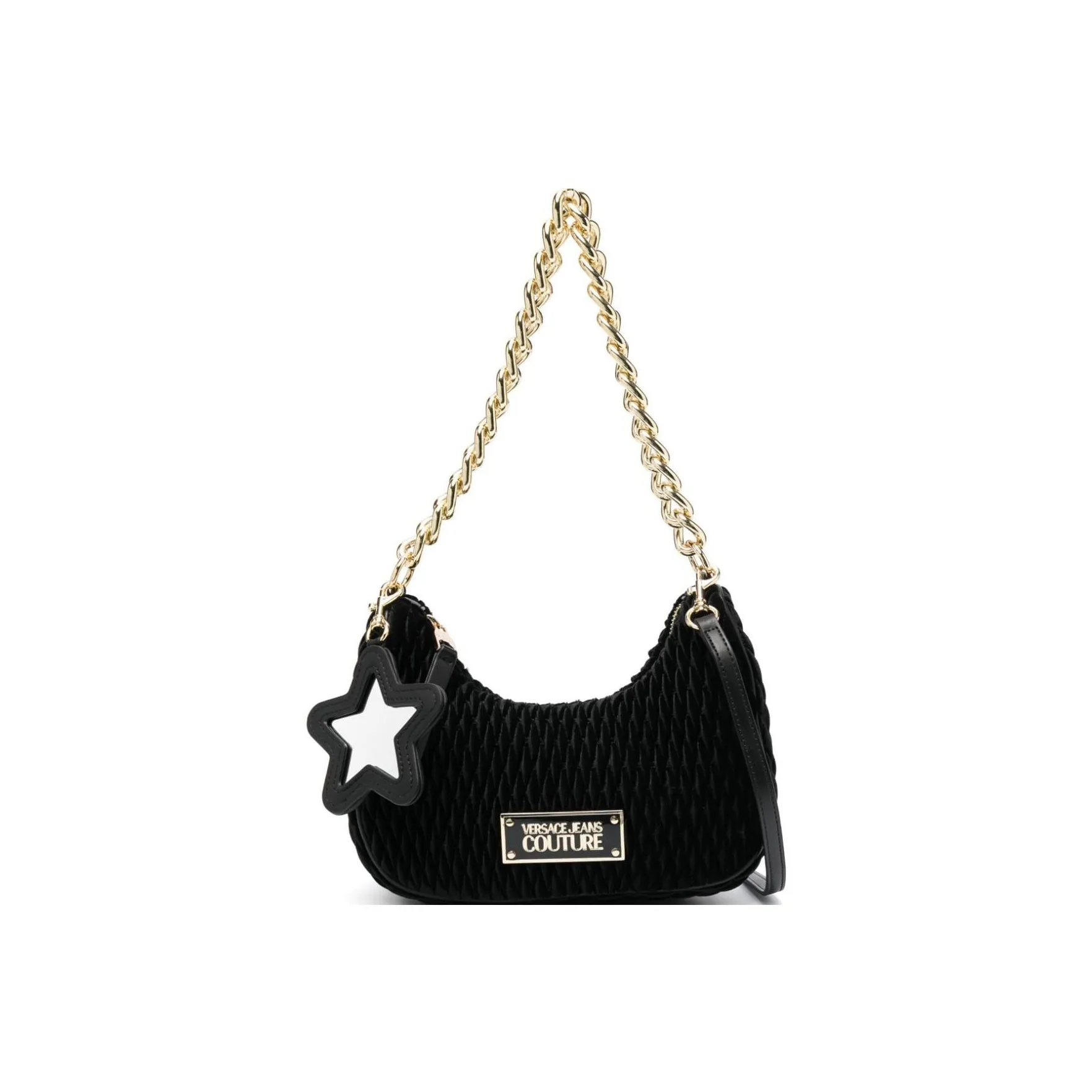 VERSACE JEANS COUTURE Polyurethane Resin Crossbody Bag Shoulder Bag Women's Black